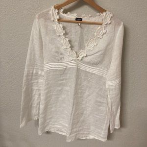 Cosabella women's white linen tunic size medium